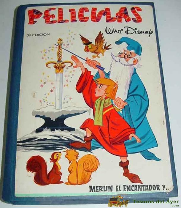  · LIBROS INFANTILES ANTIGUOS · CUENTOS POSTERIORES A  1960 · Peliculas Walt Disney - Tercer tomo - Coleccion Jovial, medidas  25,5cm X 19cm - paginas con Quince Aventuras empezando por: MERLIN