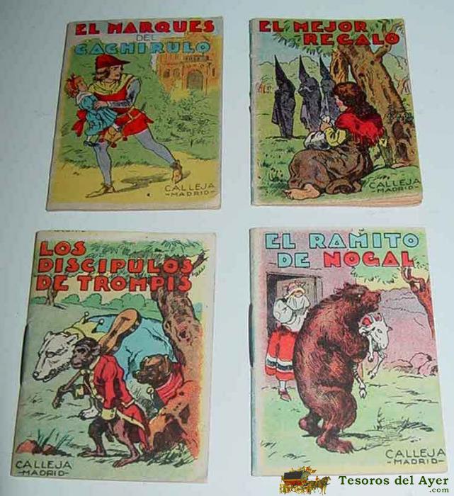  ï¿½ LIBROS INFANTILES ANTIGUOS ï¿½ CUENTOS ANTERIORES A  1960 ï¿½ CUATRO CUENTOS DE CALLEJA - SERIE JUEGOS INSTRUCTIVOS - EL MARQUES  DE CACHIRULO, EL MEJOR REGALO, EL RAMITO DE NOGAL, LOS